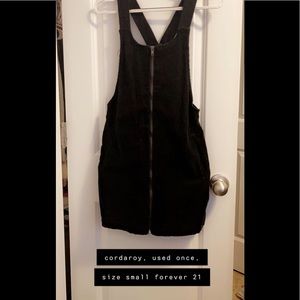 corduroy black zipper overalls